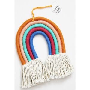 NWT Woven cotton rainbow hanging decor piece